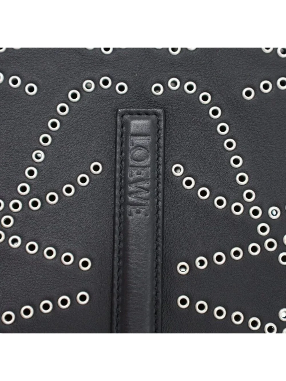 Loewe Anagram Studded Leather Tote Bag Black